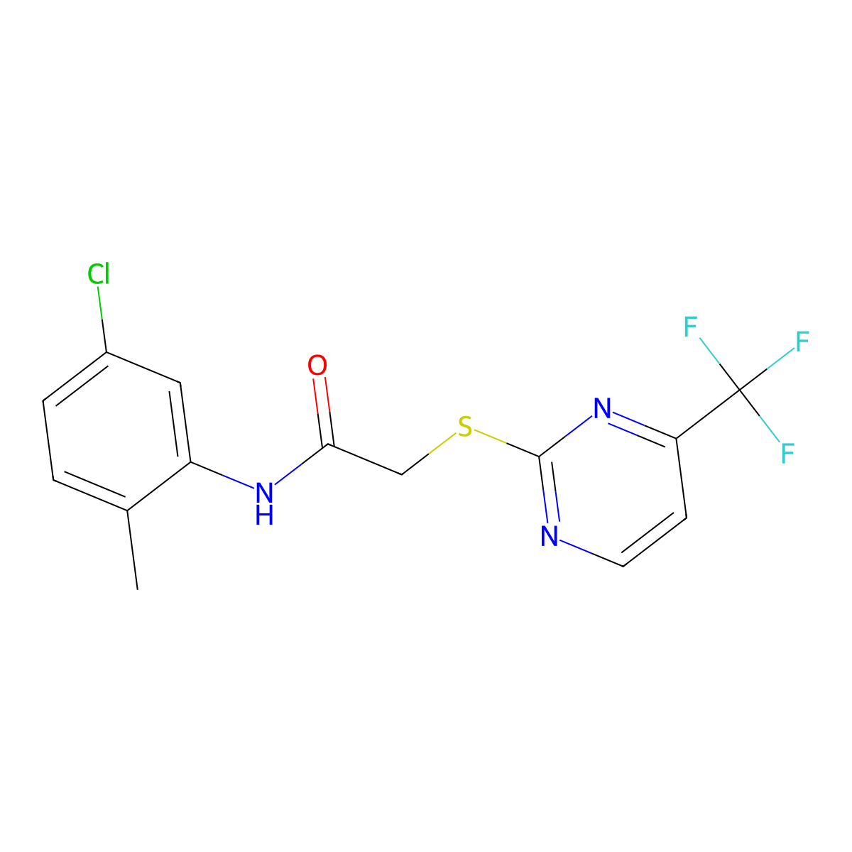 N-(5-chloro-2-methylphenyl)-2-{[4-(trifluoromethyl)pyrimidin-2-yl]sulfanyl}acetamide molecular structure, CAS 832728-04-8