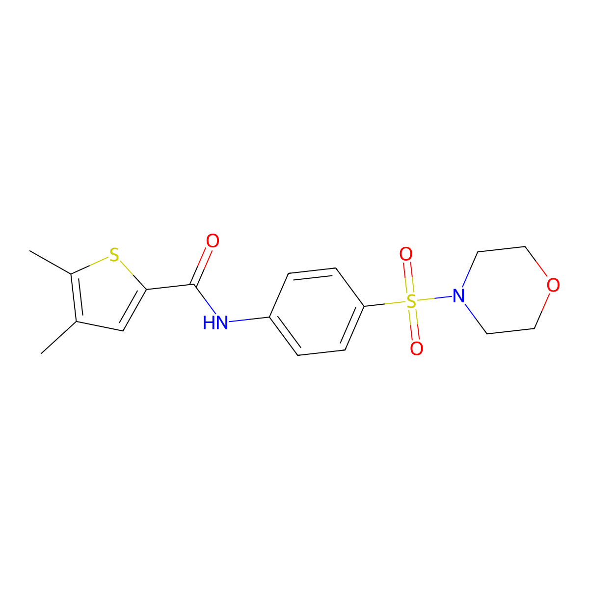 4,5-dimethyl-N-[4-(morpholin-4-ylsulfonyl)phenyl]thiophene-2-carboxamide molecular structure, CAS 832728-12-8