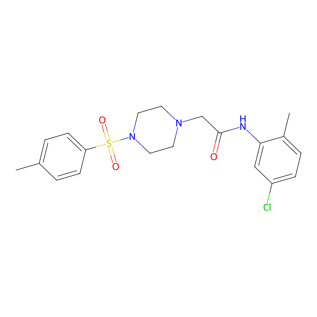 N-(5-chloro-2-methylphenyl)-2-(4-tosylpiperazin-1-yl)acetamide molecular structure, CAS 832728-37-7