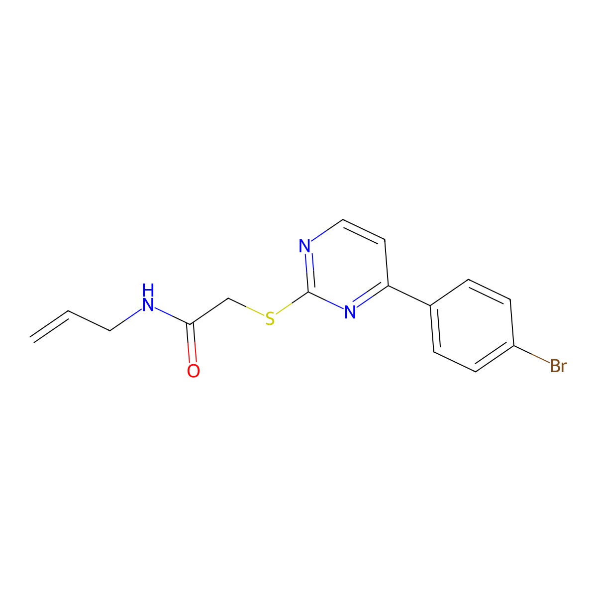 2-{[4-(4-bromophenyl)pyrimidin-2-yl]sulfanyl}-N-(prop-2-en-1-yl)acetamide molecular structure, CAS 832728-89-9