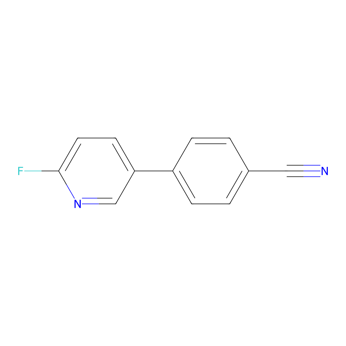 4-(6-Fluoropyridin-3-yl)benzonitrile molecular structure, CAS 832735-44-1