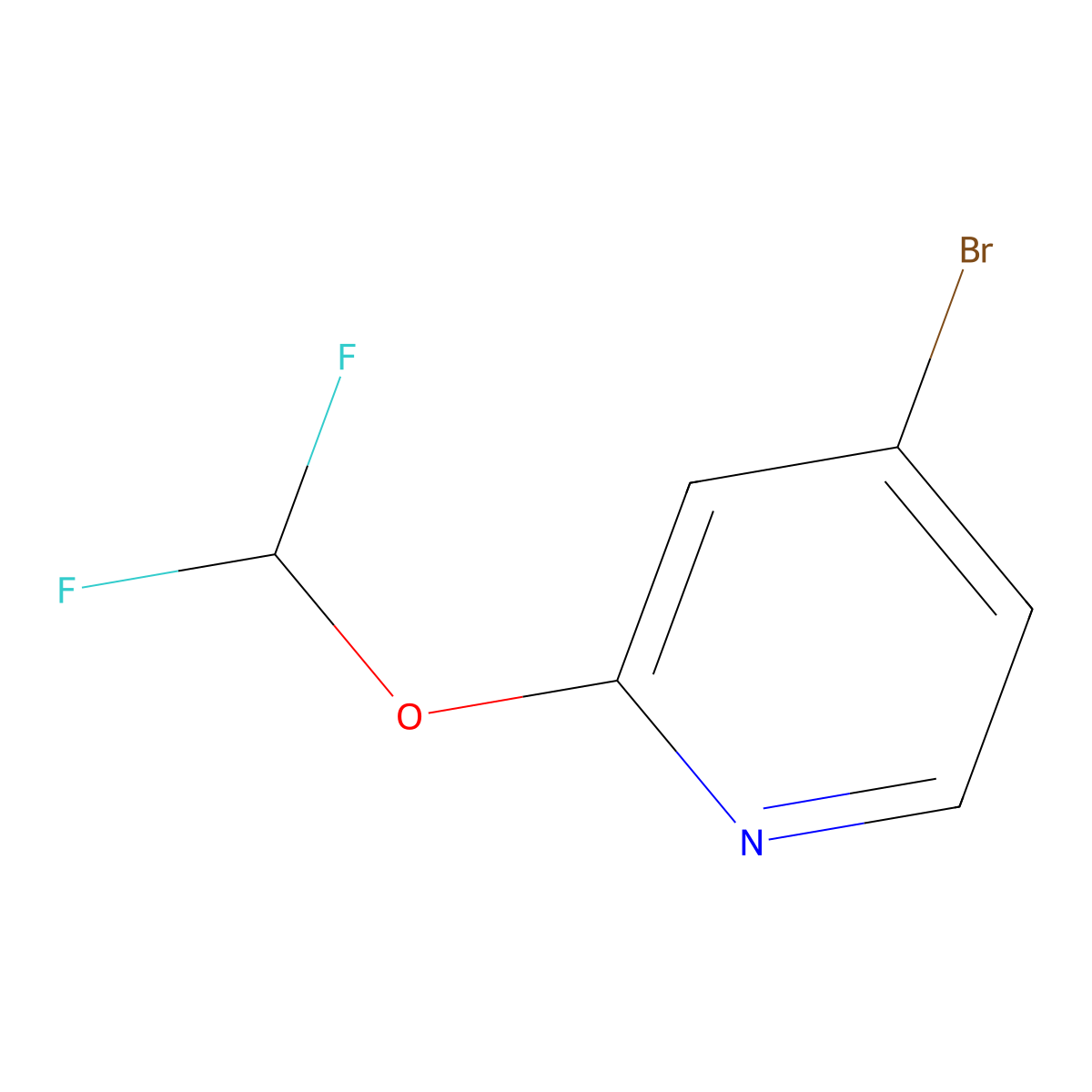 4-Bromo-2-(difluoromethoxy)pyridine molecular structure, CAS 832735-56-5