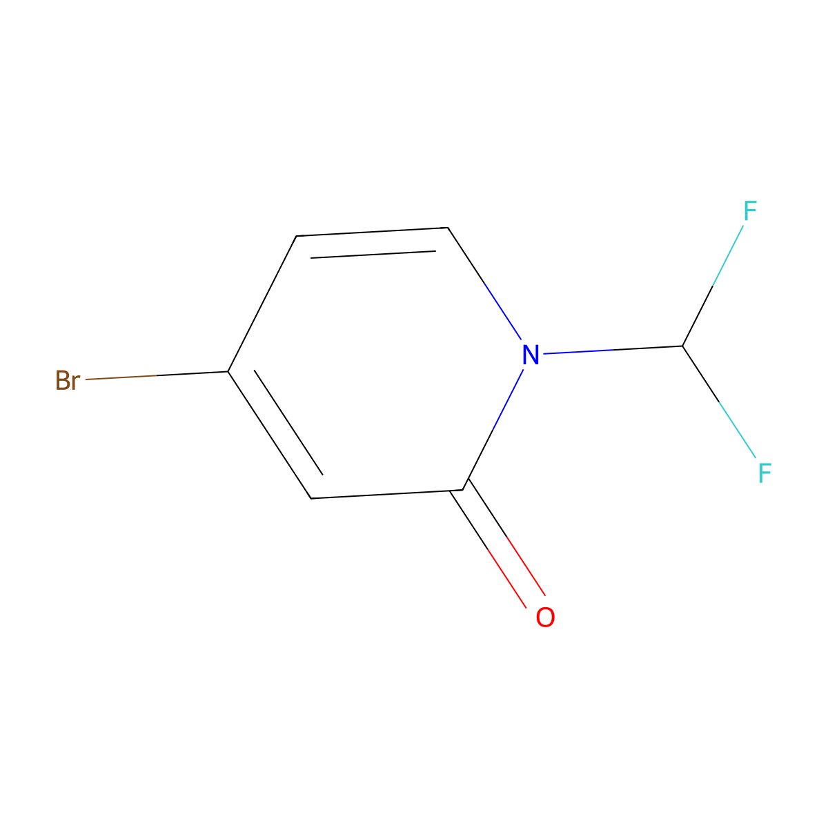 4-Bromo-1-(difluoromethyl)pyridin-2(1H)-one molecular structure, CAS 832735-57-6