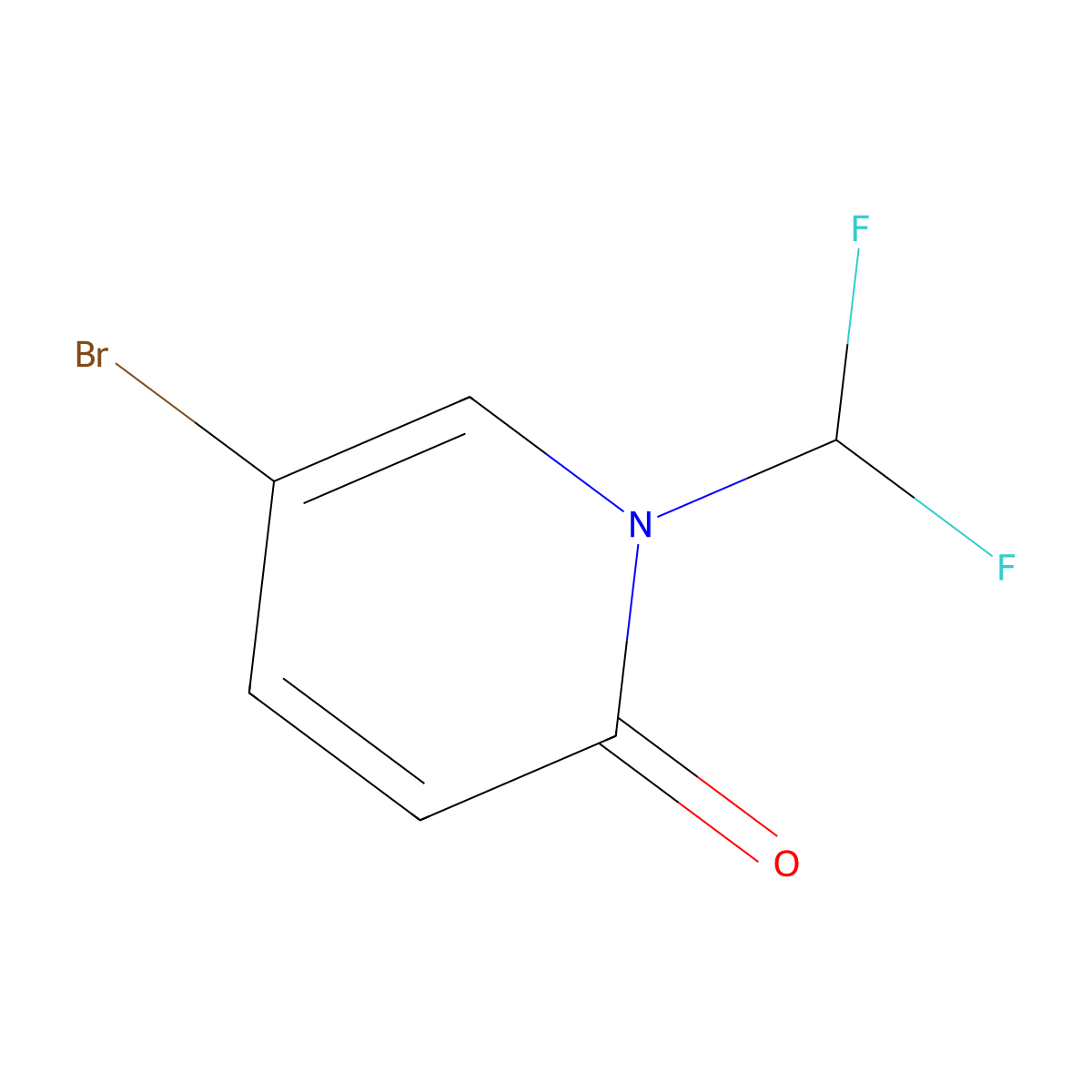 5-Bromo-1-(difluoromethyl)-1,2-dihydropyridin-2-one molecular structure, CAS 832735-61-2