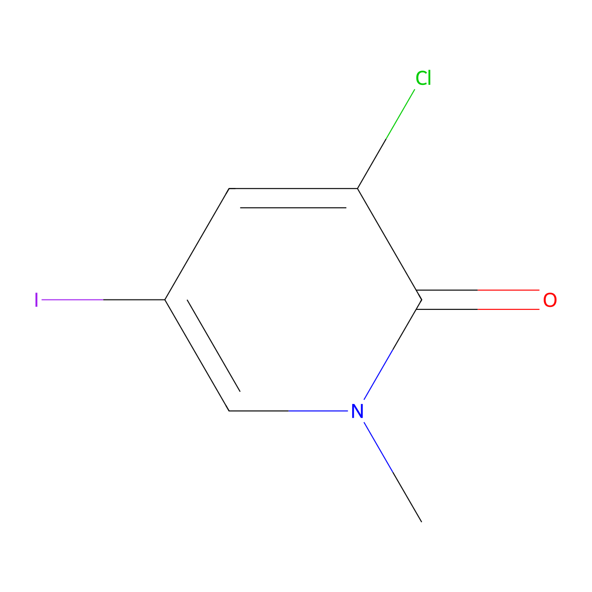 3-Chloro-5-iodo-1-methylpyridin-2(1H)-one molecular structure, CAS 832735-68-9