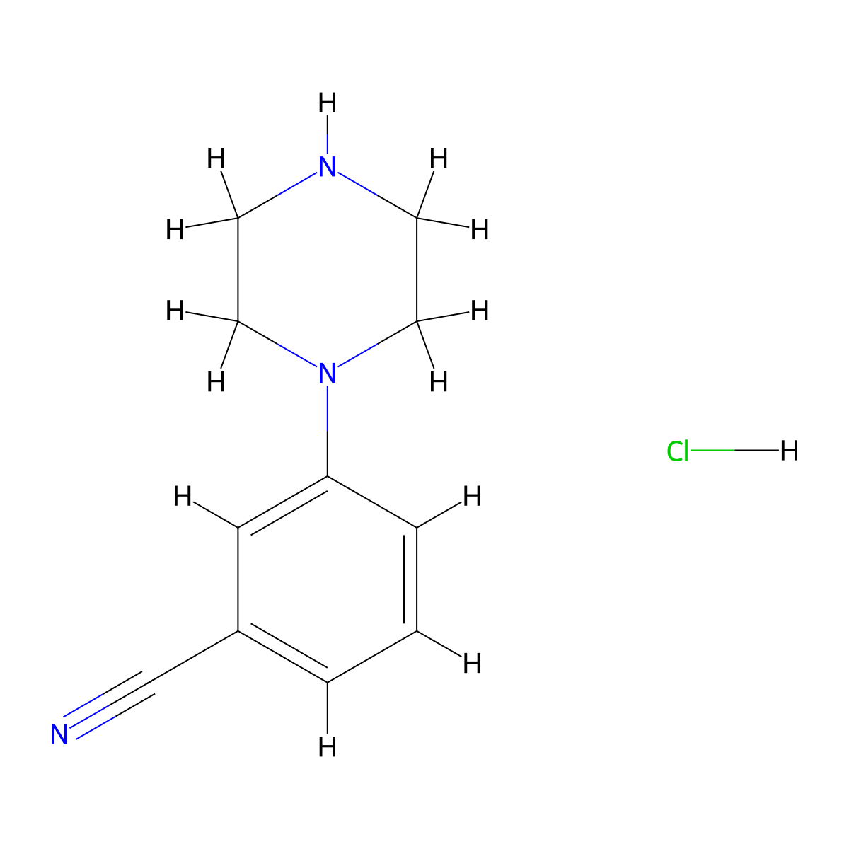 3-(Piperazin-1-YL)benzonitrile hydrochloride molecular structure, CAS 832735-99-6