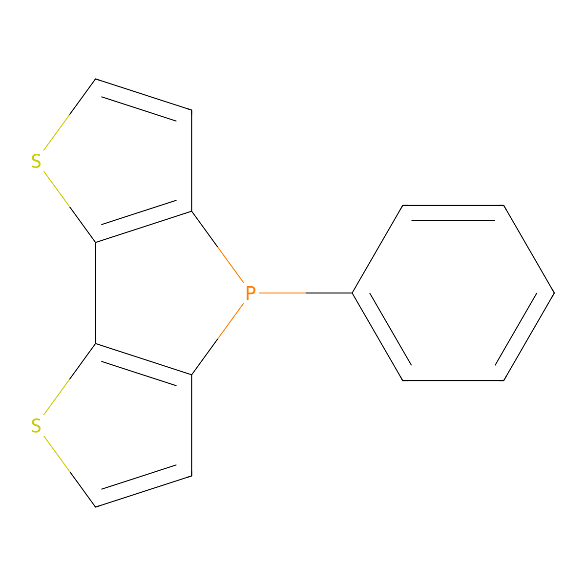 4-phenyl-4H-phospholo[3,2-b:4,5-b']dithiophene molecular structure, CAS 832736-02-4