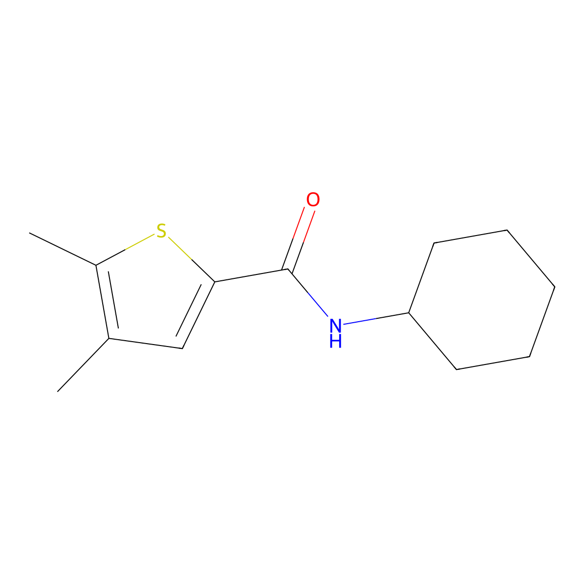 N-cyclohexyl-4,5-dimethylthiophene-2-carboxamide molecular structure, CAS 832736-51-3