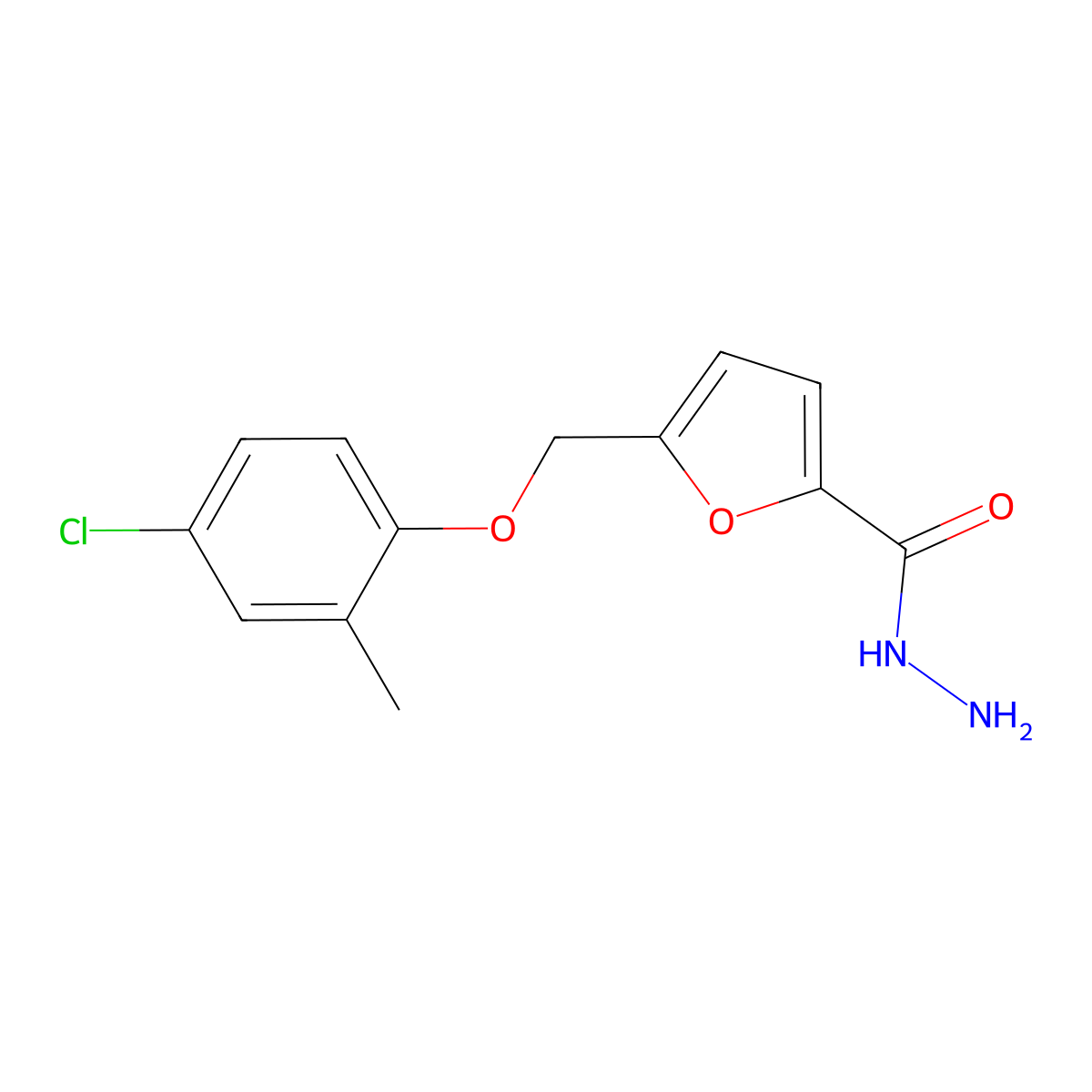 5-[(4-Chloro-2-methylphenoxy)methyl]furan-2-carbohydrazide molecular structure, CAS 832737-13-0