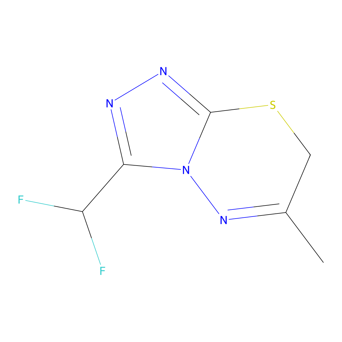 3-(difluoromethyl)-6-methyl-7H-[1,2,4]triazolo[3,4-b][1,3,4]thiadiazine molecular structure, CAS 832737-17-4