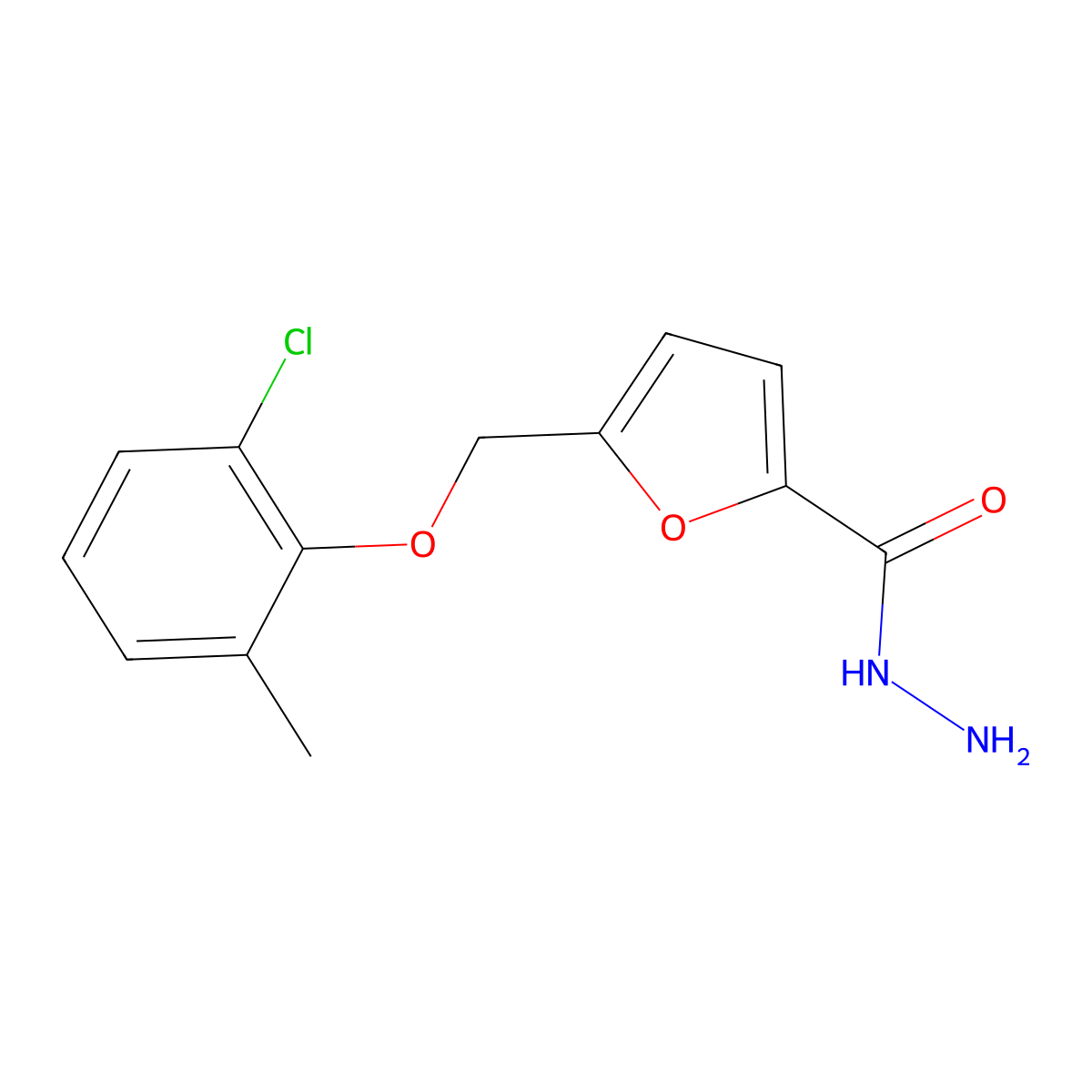 5-[(2-Chloro-6-methylphenoxy)methyl]furan-2-carbohydrazide molecular structure, CAS 832737-19-6
