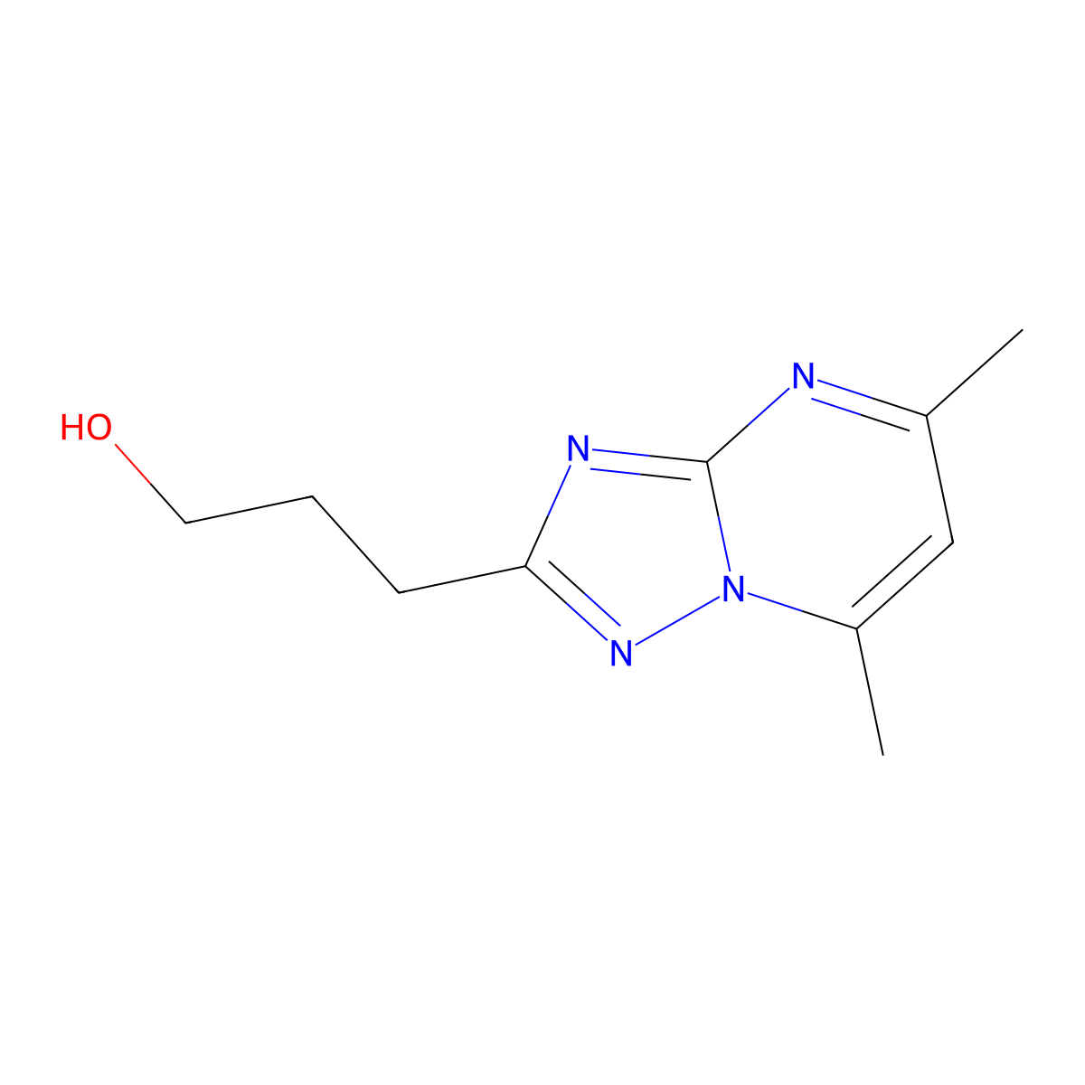 5,7-Dimethyl(1,2,4)triazolo(1,5-a)pyrimidine-2-propanol molecular structure, CAS 832737-20-9