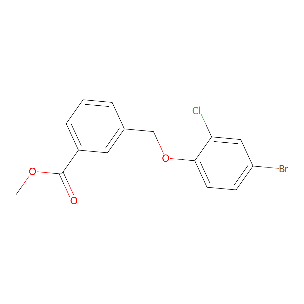 Methyl 3-[(4-bromo-2-chlorophenoxy)methyl]benzoate molecular structure, CAS 832737-25-4