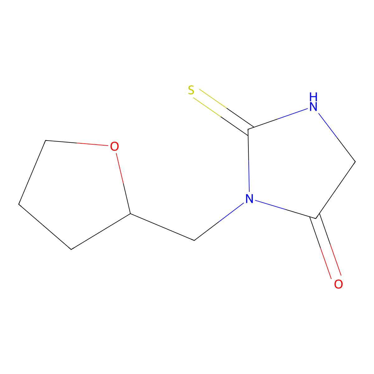 1-(oxolan-2-ylmethyl)-2-sulfanyl-4,5-dihydro-1H-imidazol-5-one molecular structure, CAS 832737-26-5