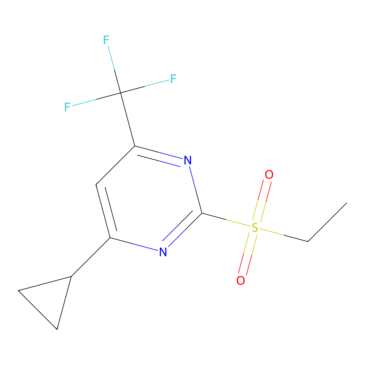 4-Cyclopropyl-2-(ethylsulfonyl)-6-(trifluoromethyl)pyrimidine molecular structure, CAS 832737-29-8