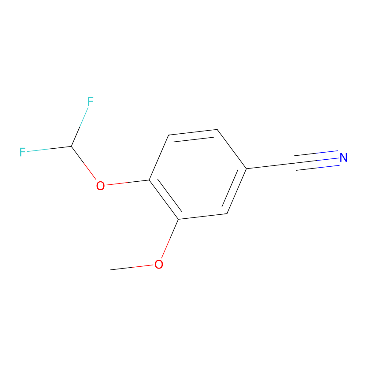 4-(Difluoromethoxy)-3-methoxybenzonitrile molecular structure, CAS 832737-32-3