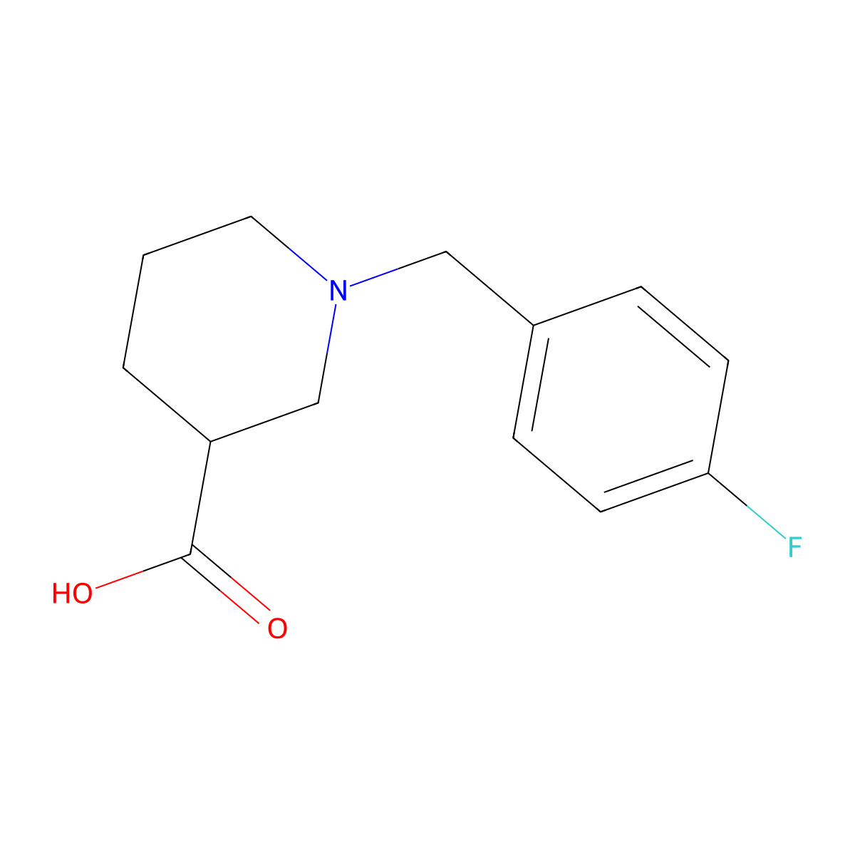 1-(4-Fluorobenzyl)piperidine-3-carboxylic acid molecular structure, CAS 832737-45-8