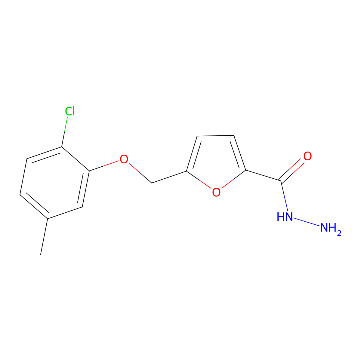 5-[(2-Chloro-5-methylphenoxy)methyl]furan-2-carbohydrazide molecular structure, CAS 832737-50-5