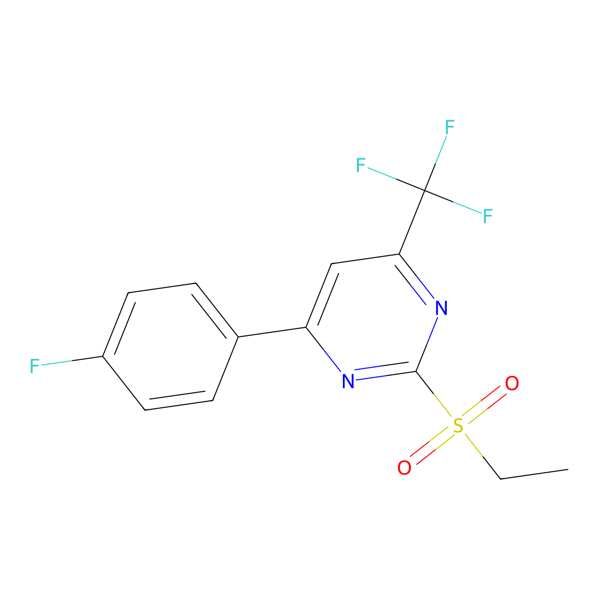 2-(Ethylsulfonyl)-4-(4-fluorophenyl)-6-(trifluoromethyl)pyrimidine molecular structure, CAS 832737-56-1