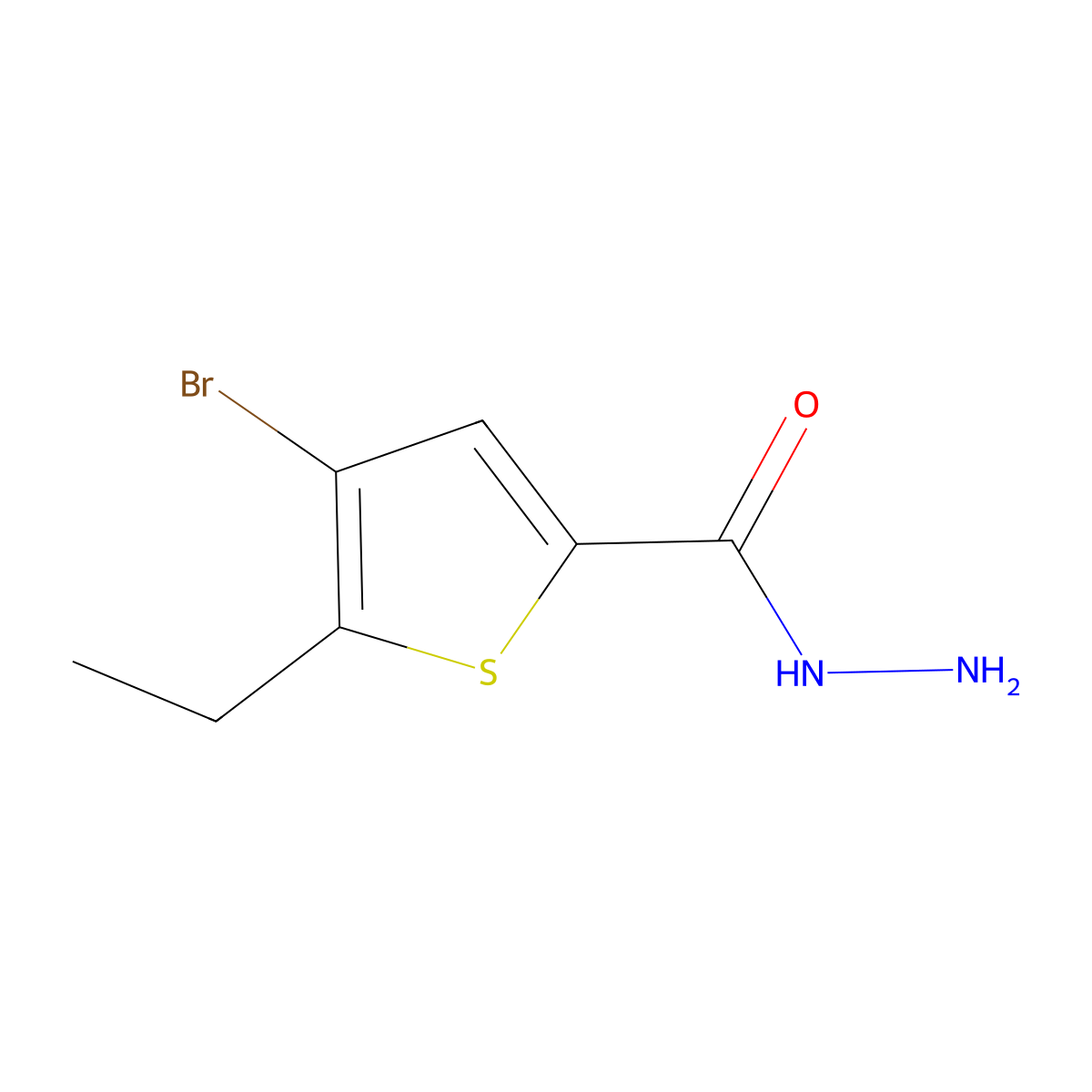 4-Bromo-5-ethylthiophene-2-carbohydrazide molecular structure, CAS 832737-57-2