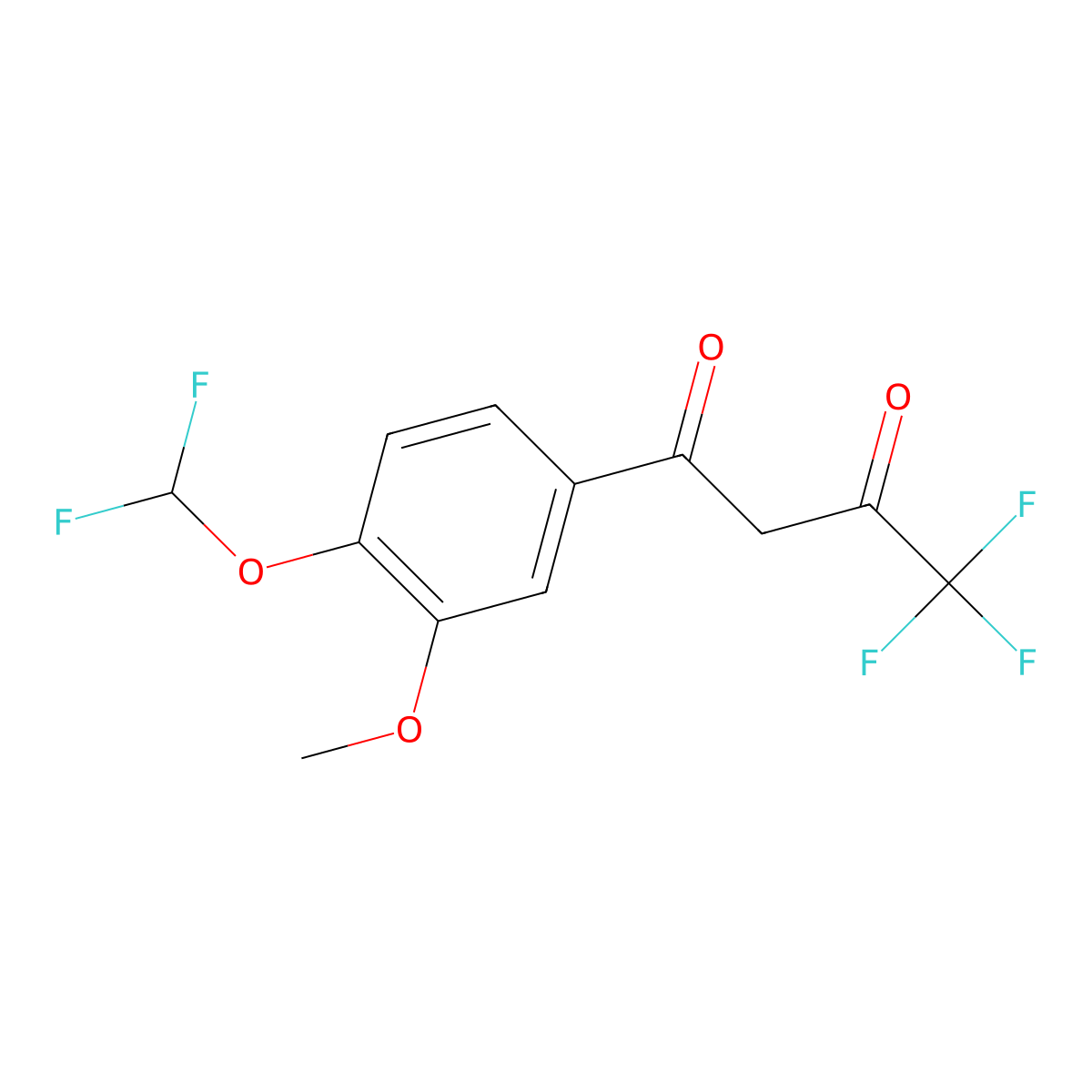 1-[4-(Difluoromethoxy)-3-methoxyphenyl]-4,4,4-trifluorobutane-1,3-dione molecular structure, CAS 832737-64-1
