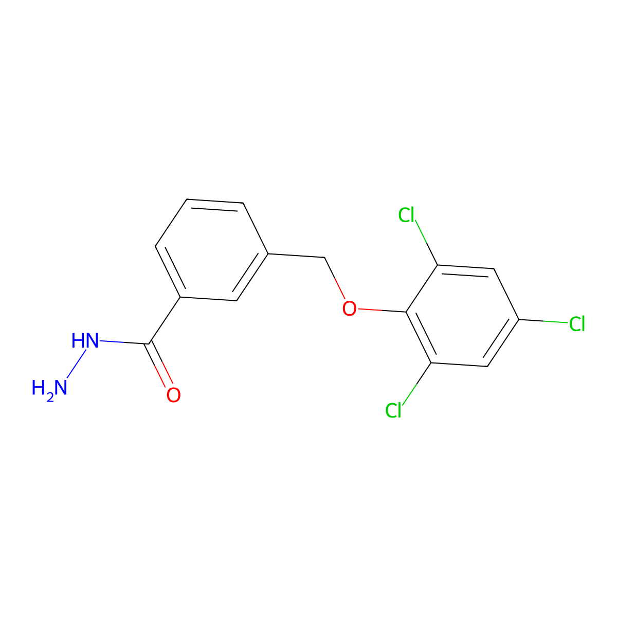3-[(2,4,6-Trichlorophenoxy)methyl]benzohydrazide molecular structure, CAS 832737-82-3