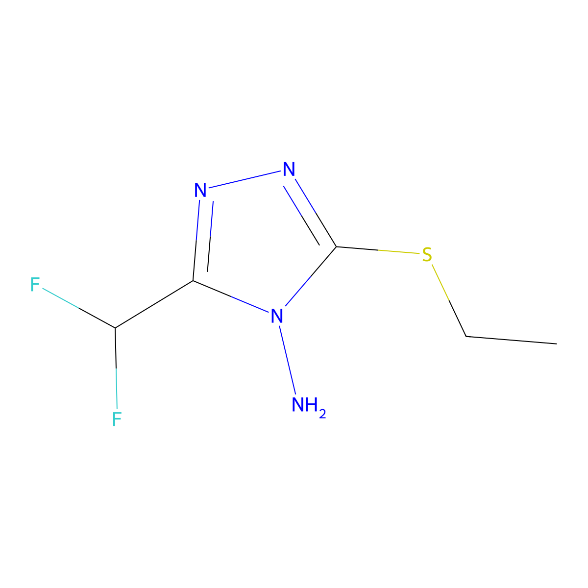 3-(difluoromethyl)-5-(ethylthio)-4H-1,2,4-triazol-4-amine molecular structure, CAS 832737-84-5