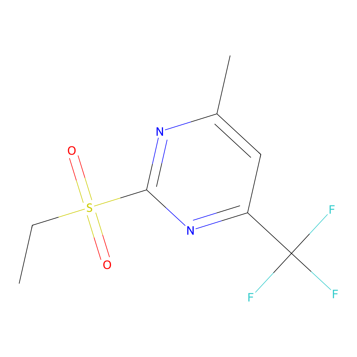 2-(Ethylsulfonyl)-4-methyl-6-(trifluoromethyl)pyrimidine molecular structure, CAS 832737-86-7