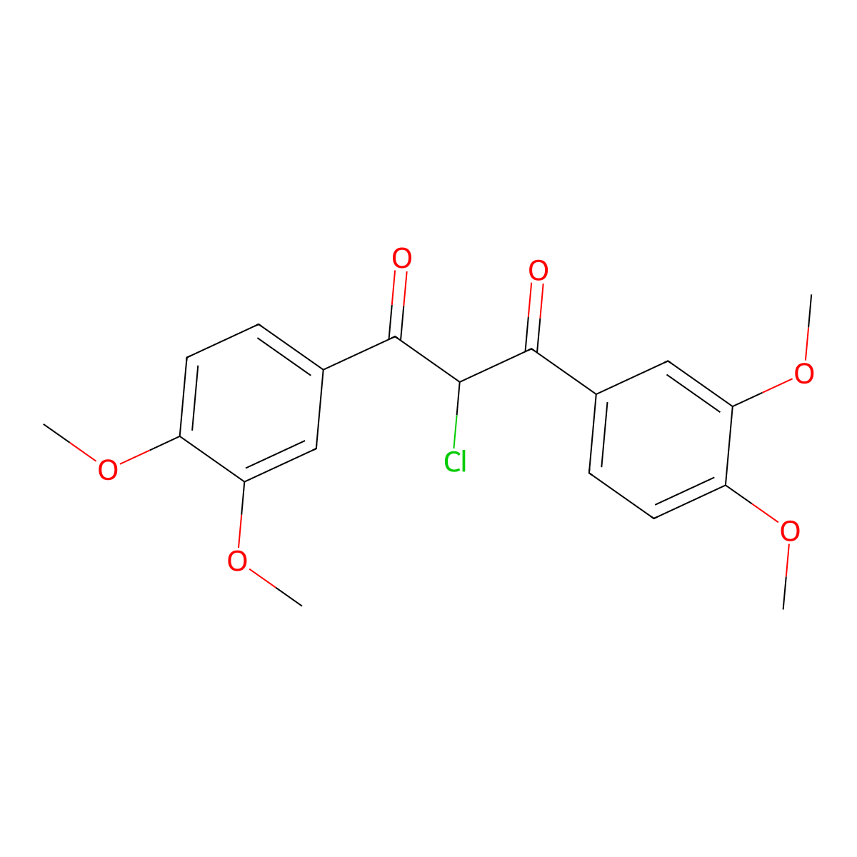 2-Chloro-1,3-bis(3,4-dimethoxyphenyl)propane-1,3-dione molecular structure, CAS 832737-96-9