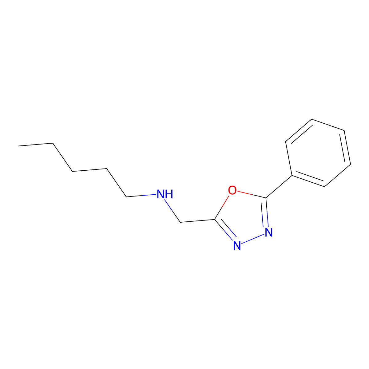 N-[(5-phenyl-1,3,4-oxadiazol-2-yl)methyl]pentan-1-amine molecular structure, CAS 832737-98-1