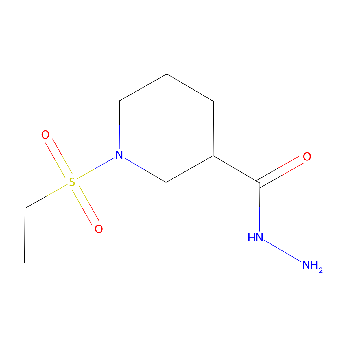 1-(Ethylsulfonyl)piperidine-3-carbohydrazide molecular structure, CAS 832738-00-8