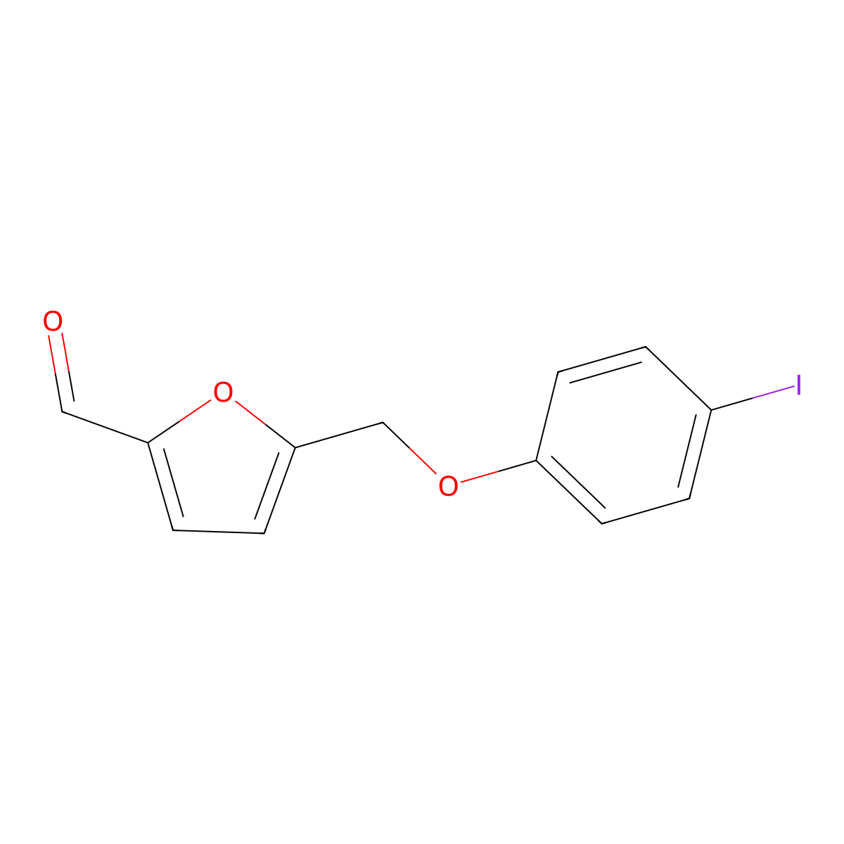5-[(4-Iodophenoxy)methyl]-2-furaldehyde molecular structure, CAS 832738-06-4