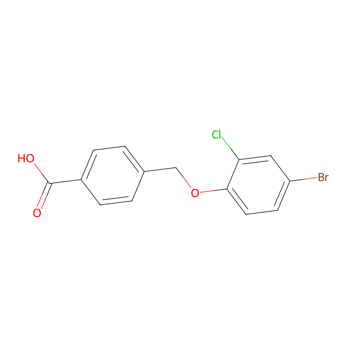 4-[(4-Bromo-2-chlorophenoxy)methyl]benzoic acid molecular structure, CAS 832738-07-5