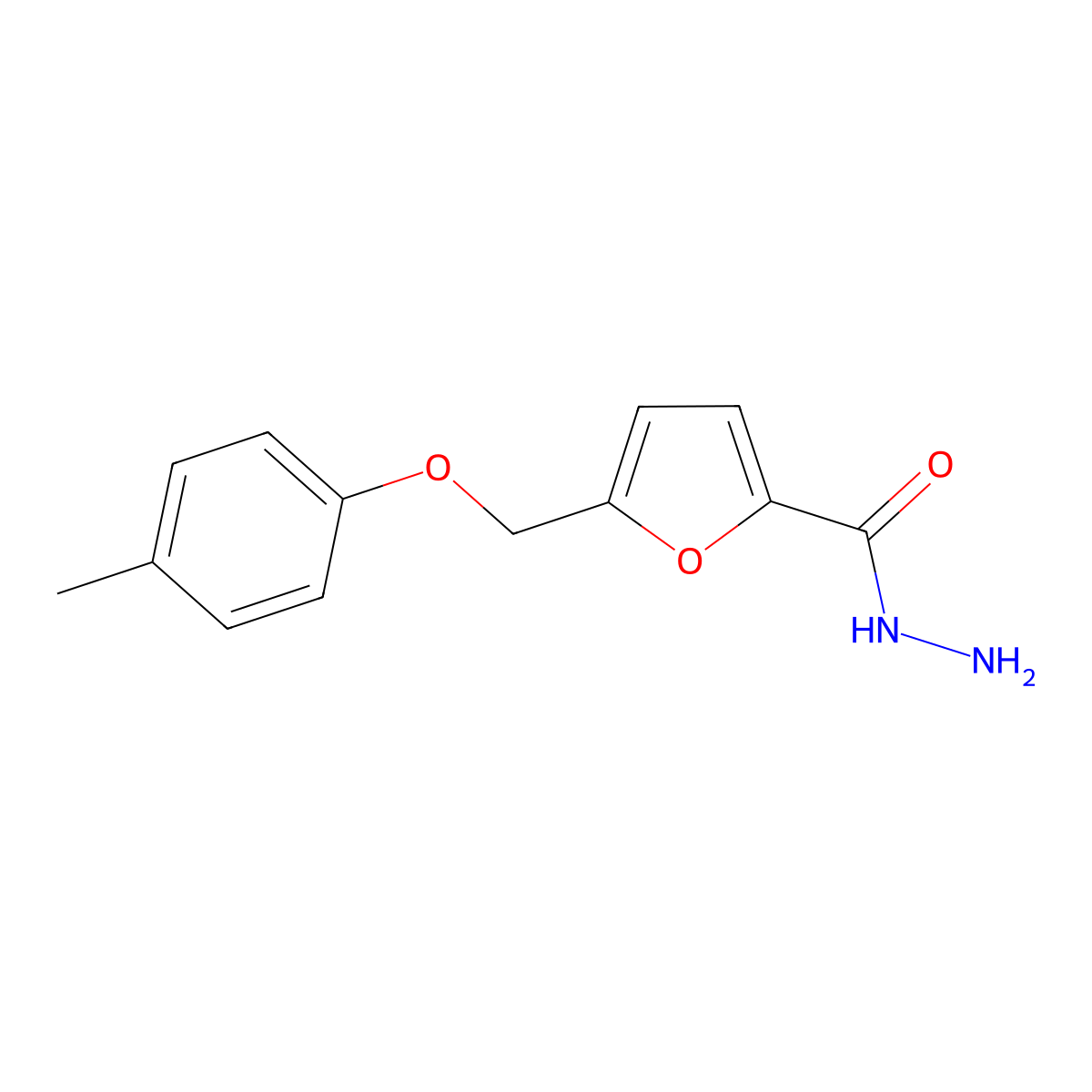 5-[(4-Methylphenoxy)methyl]furan-2-carbohydrazide molecular structure, CAS 832738-14-4