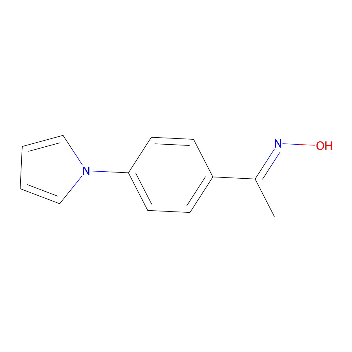 1-[4-(1H-Pyrrol-1-yl)phenyl]ethanone oxime molecular structure, CAS 832738-15-5