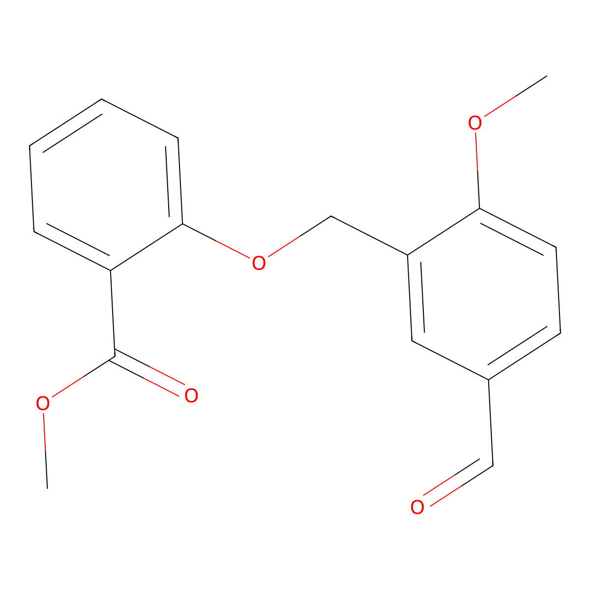 Methyl 2-[(5-formyl-2-methoxybenzyl)oxy]benzoate molecular structure, CAS 832738-16-6