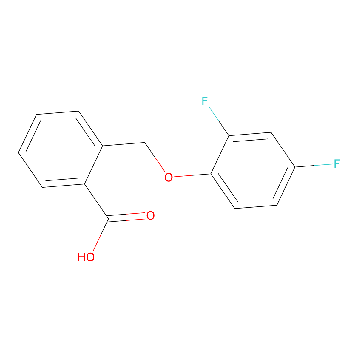 2-[(2,4-Difluorophenoxy)methyl]benzoic acid molecular structure, CAS 832738-20-2