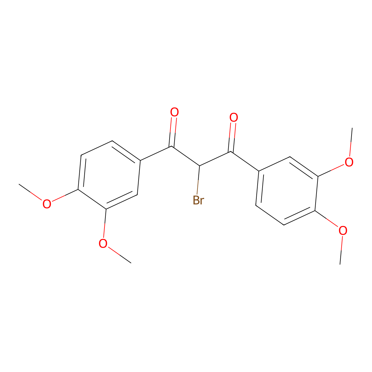 2-Bromo-1,3-bis(3,4-dimethoxyphenyl)propane-1,3-dione molecular structure, CAS 832738-21-3