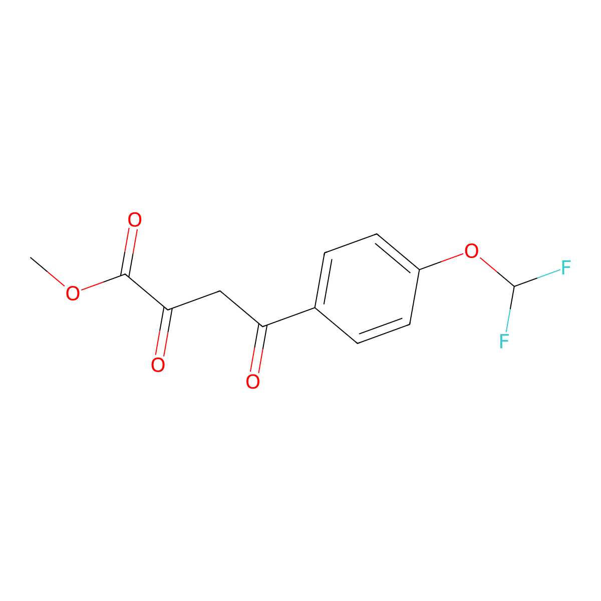 Methyl 4-[4-(difluoromethoxy)phenyl]-2,4-dioxobutanoate molecular structure, CAS 832738-26-8