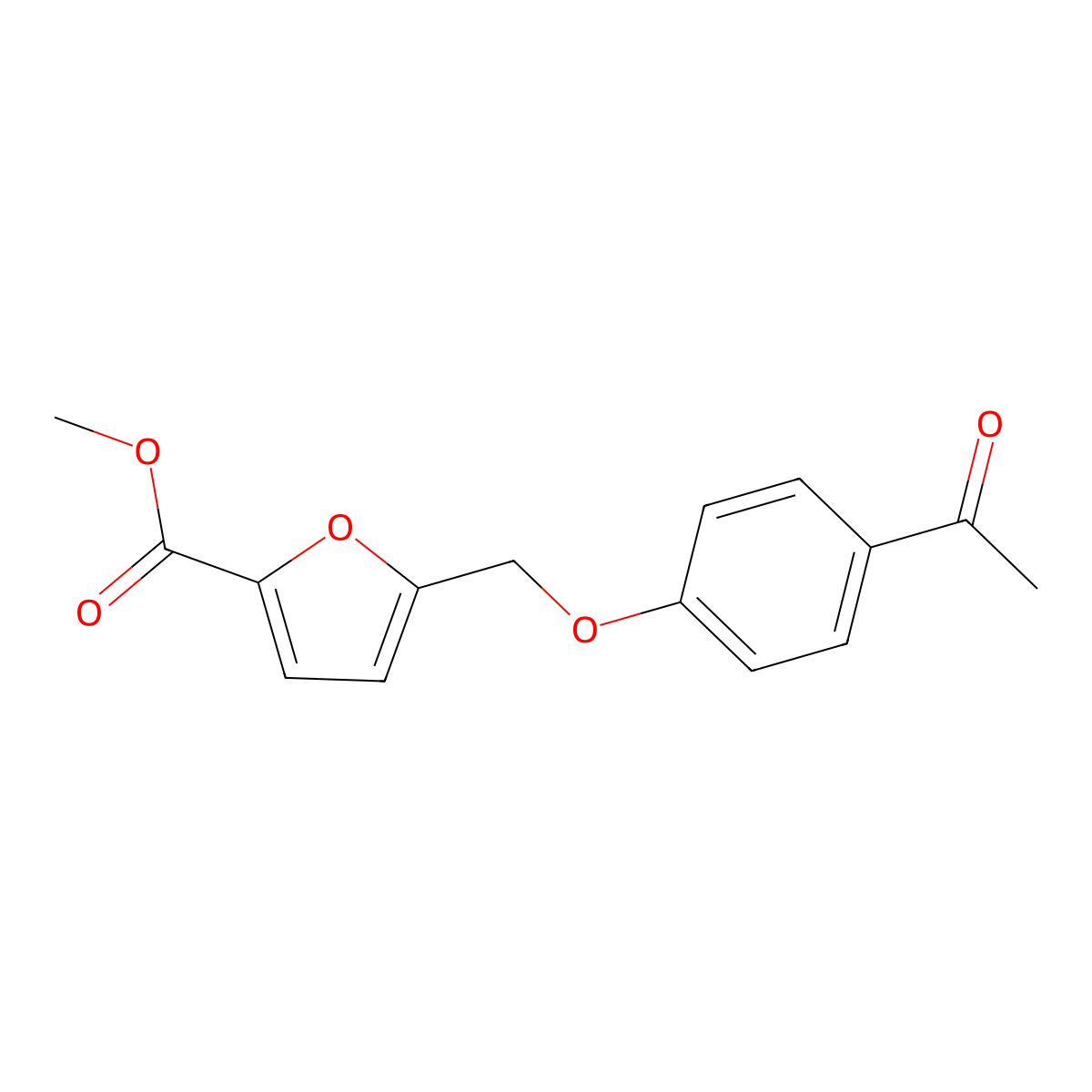 Methyl 5-[(4-acetylphenoxy)methyl]furan-2-carboxylate molecular structure, CAS 832739-13-6