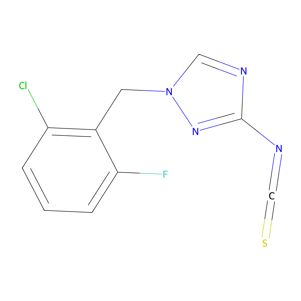 1-(2-Chloro-6-fluoro-benzyl)-3-isothiocyanato-1H-[1,2,4]triazole molecular structure, CAS 832739-26-1