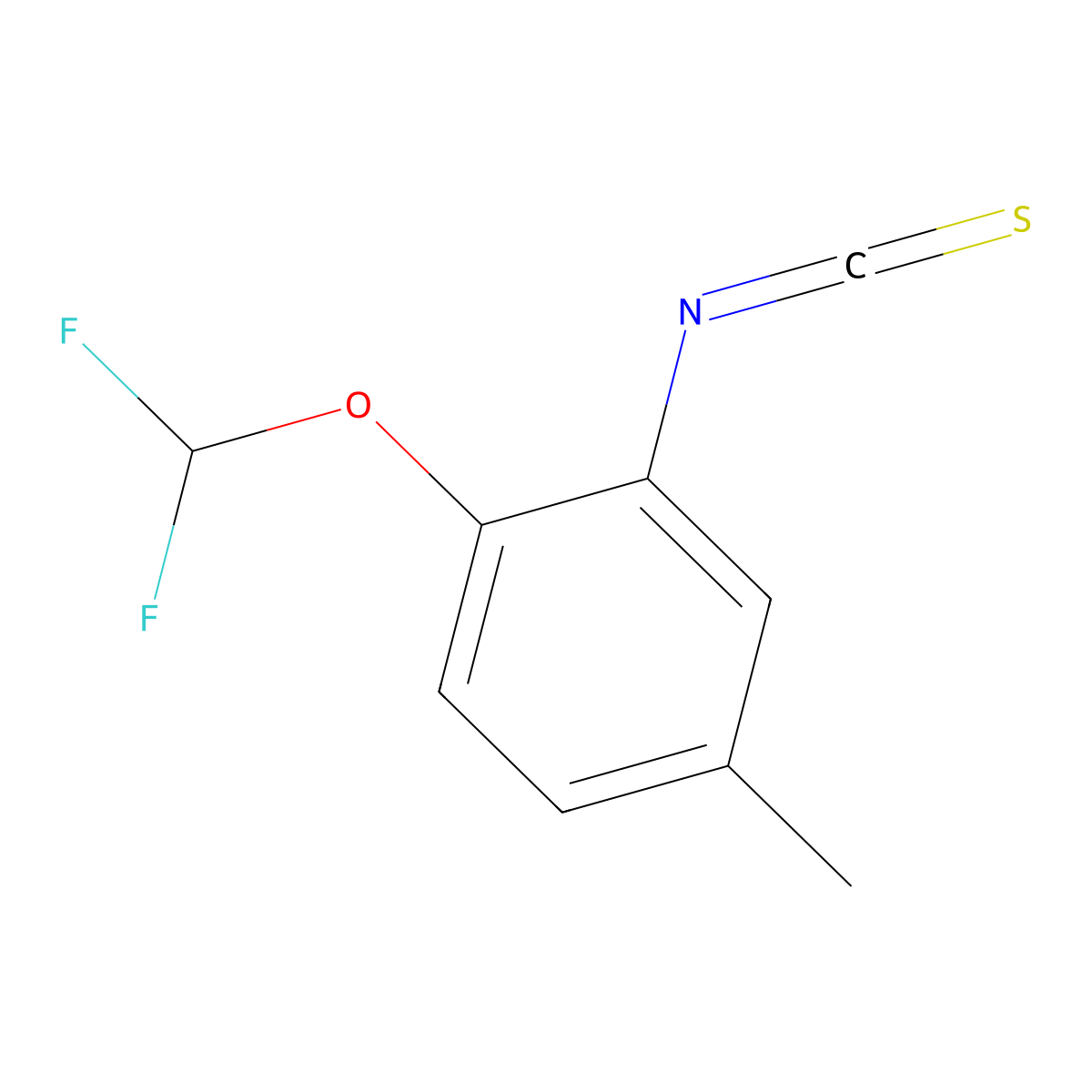 1-(Difluoromethoxy)-2-isothiocyanato-4-methylbenzene molecular structure, CAS 832739-27-2