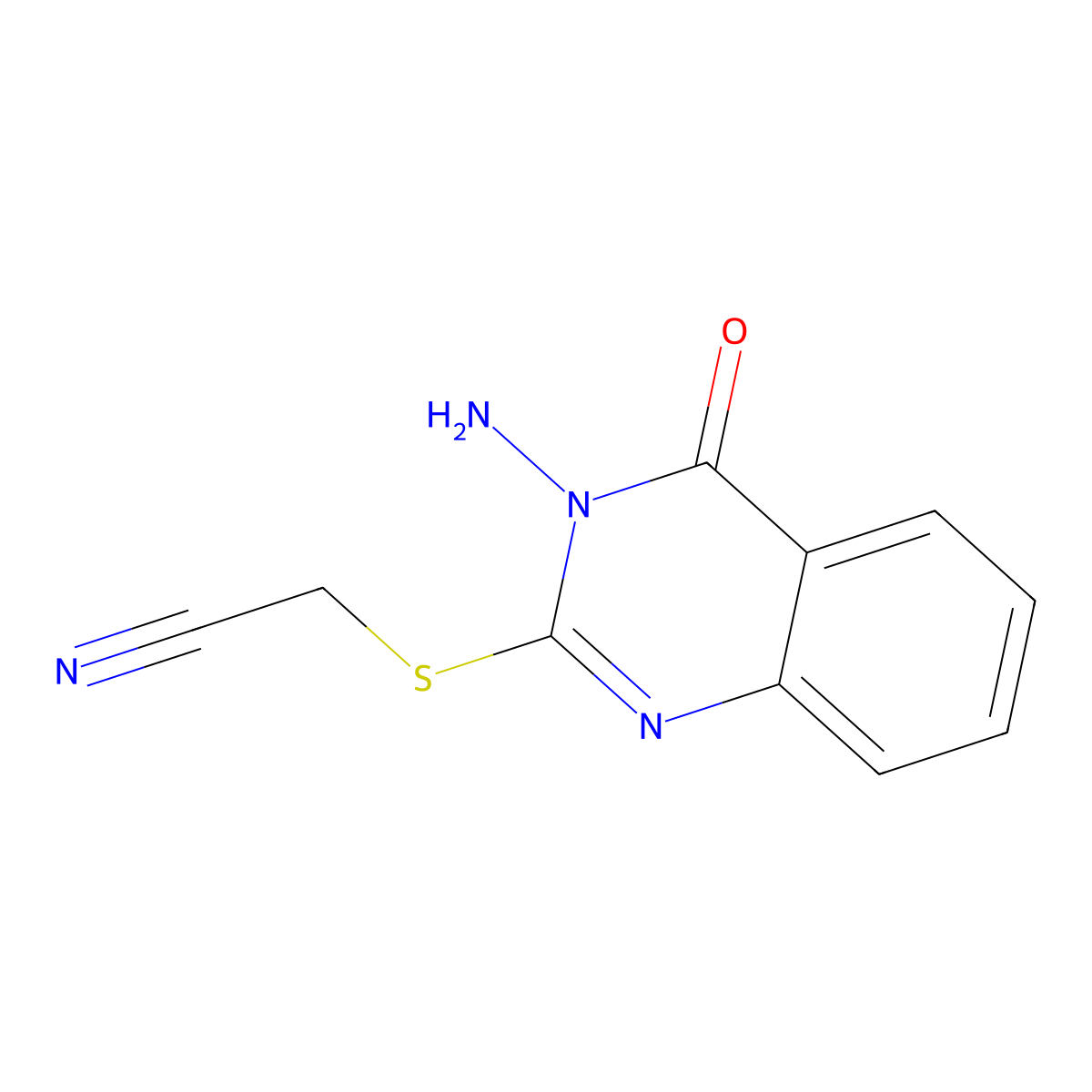 [(3-Amino-4-oxo-3,4-dihydroquinazolin-2-yl)thio]acetonitrile molecular structure, CAS 832739-29-4