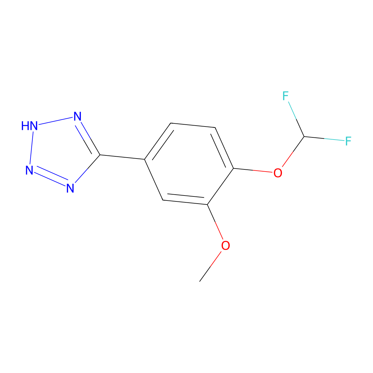 5-[4-(difluoromethoxy)-3-methoxyphenyl]-2H-tetrazole molecular structure, CAS 832739-31-8
