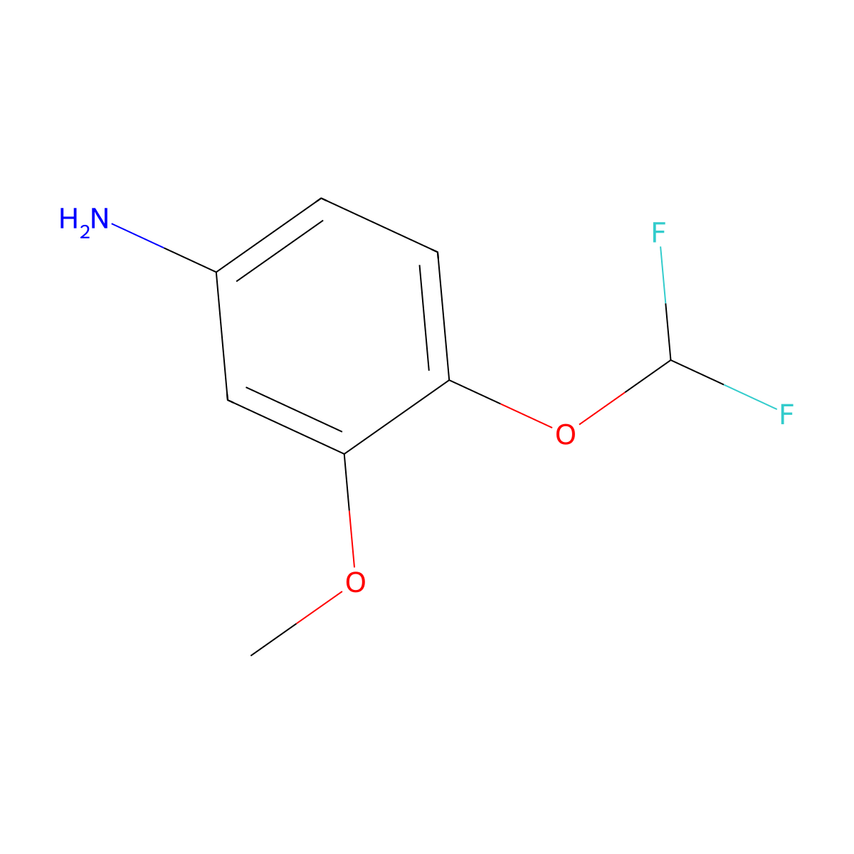 4-(Difluoromethoxy)-3-methoxybenzenamine molecular structure, CAS 832739-34-1