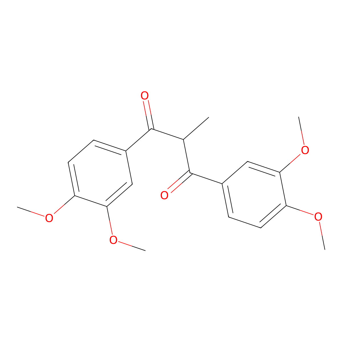 1,3-Bis(3,4-dimethoxyphenyl)-2-methylpropane-1,3-dione molecular structure, CAS 832739-36-3