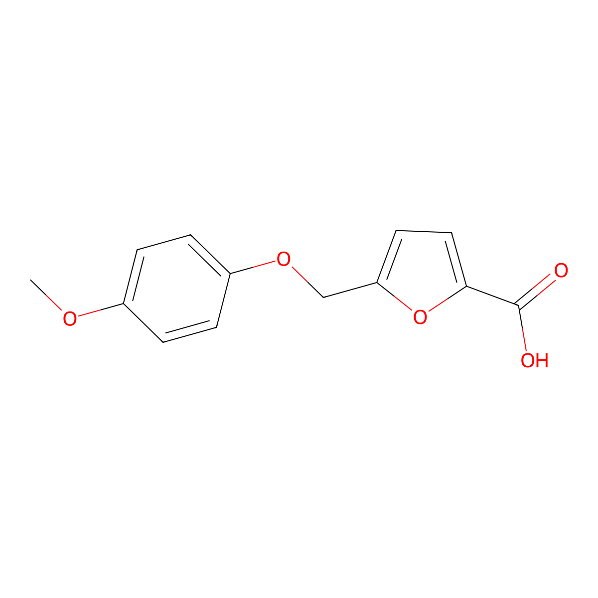 5-[(4-Methoxyphenoxy)methyl]furan-2-carboxylic acid molecular structure, CAS 832739-39-6