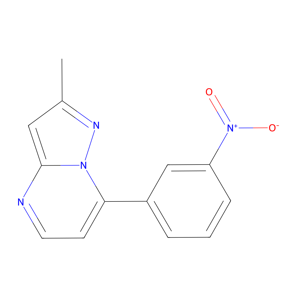 2-Methyl-7-(3-nitrophenyl)pyrazolo[1,5-a]pyrimidine molecular structure, CAS 832739-45-4