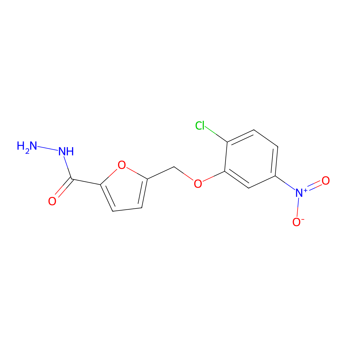 5-((2-Chloro-5-nitrophenoxy)methyl)furan-2-carbohydrazide molecular structure, CAS 832739-50-1