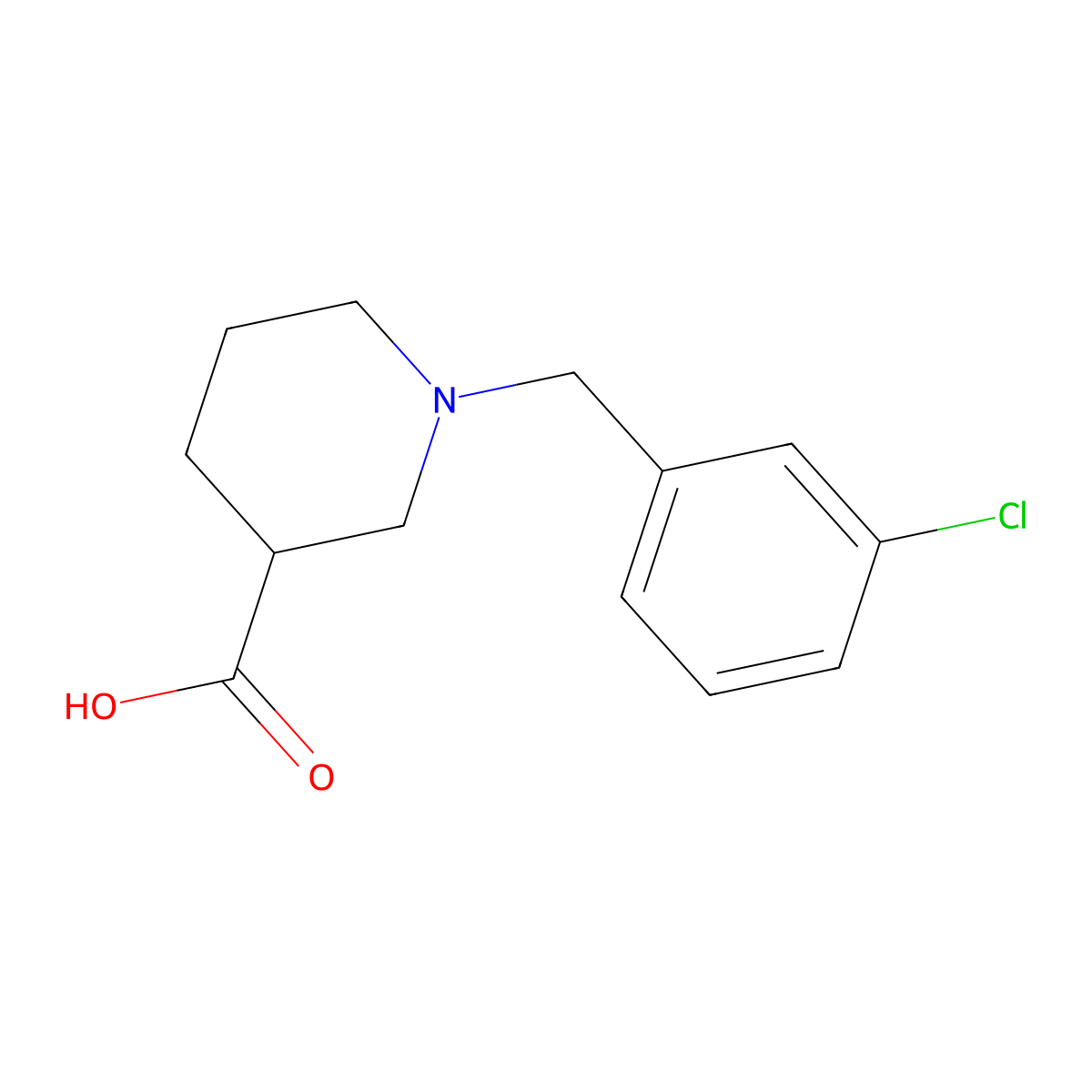 1-(3-Chlorobenzyl)piperidine-3-carboxylic acid molecular structure, CAS 832739-59-0